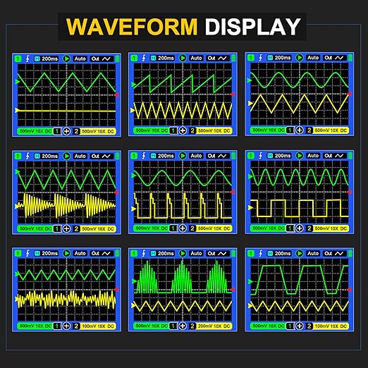 70MHz Bandwdith Digital Oscilloscope Multimeter, Dual Channel AT72S Abestop Oscillograph, 3 in 1 Functions with Digital Multimeter Signal Generator