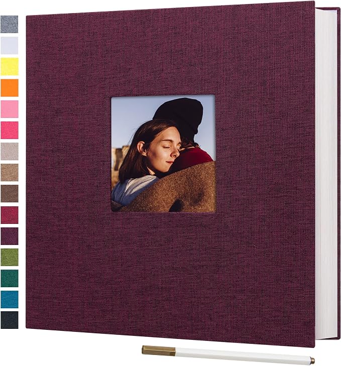 potricher Large Photo Album Self Adhesive 3x5 4x6 5x7 8x10 10x12 Pictures Linen by potricher