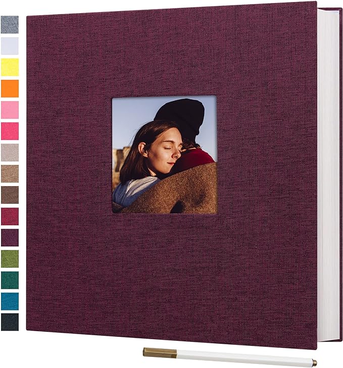 potricher Large Photo Album Self Adhesive 3x5 4x6 5x7 8x10 10x12 Pictures Linen by potricher