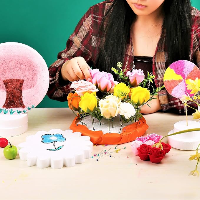 FFchuanhe 14 Pack Crafts Foam Circles, Polystyrene Round Foam Discs - Image 7