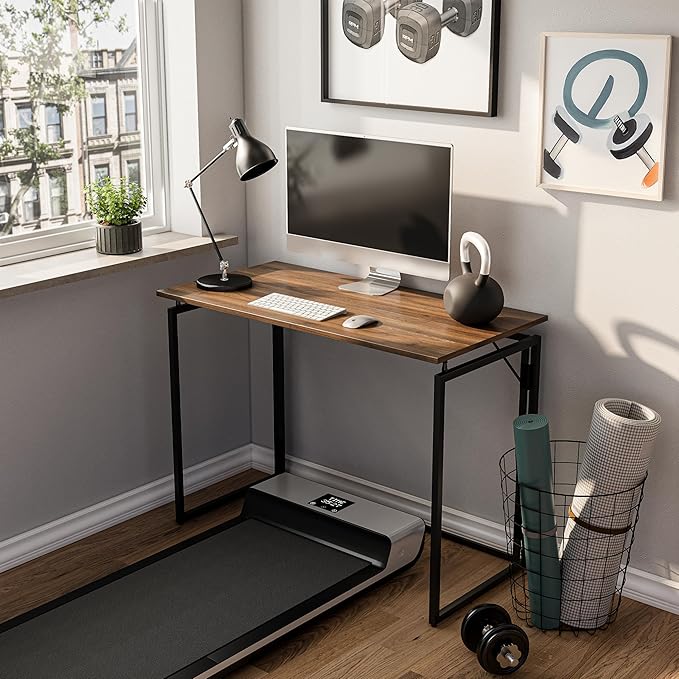 alawooder 31.5" Folding Desk: No Assembly, Wood Top - Image 4