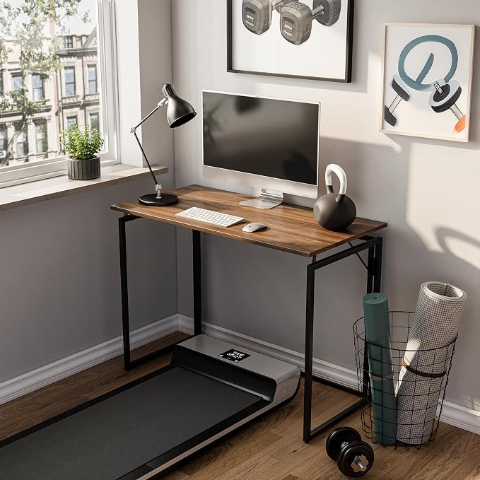 alawooder 39.4" Folding Desk: No Assembly, Wood Top - Image 4