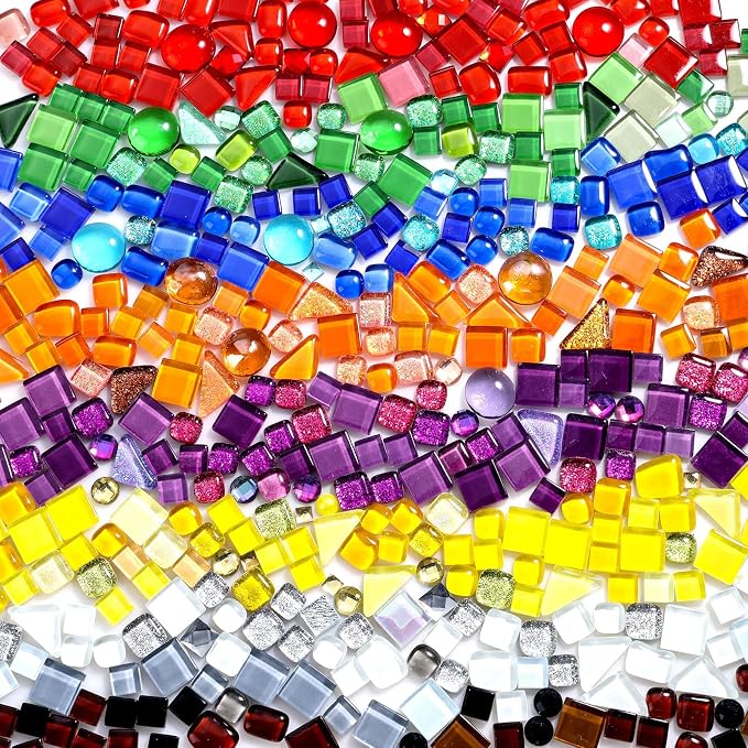 3200 Pcs Colorful Irregular Crystal Mosaic Tiles, 6.6lb Tiny Mosaic Tile DIY - Image 8