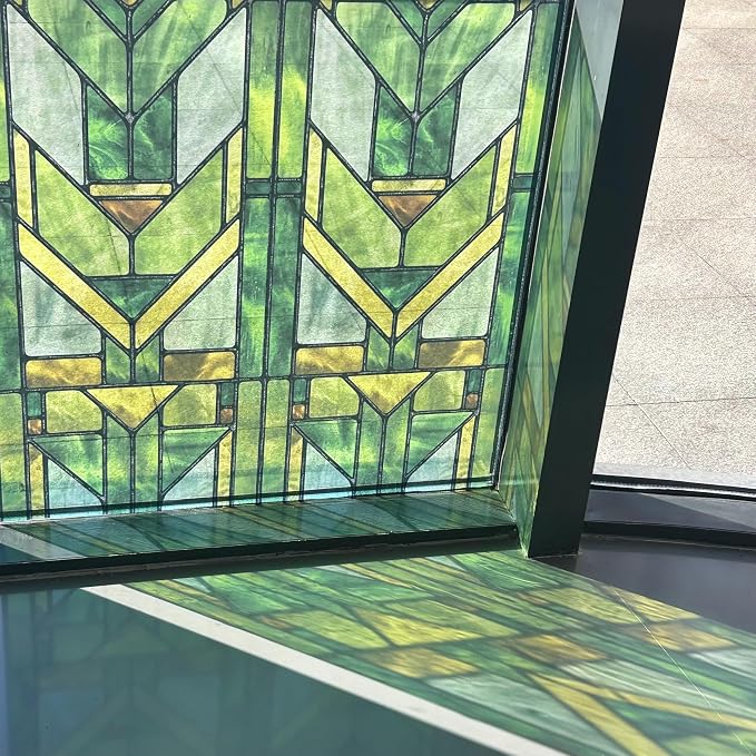 Faux Stained Glass Effect Transparent Window Film, Decorative Window Cling - Image 2