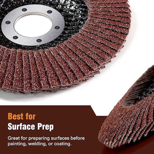 20 Pack Aluminum Oxide Flap Discs 4 1/2 for Angle Grinder 40 Grit 7/8” Arbor Flapper Wheel for Wood and Metal Sanding, T29