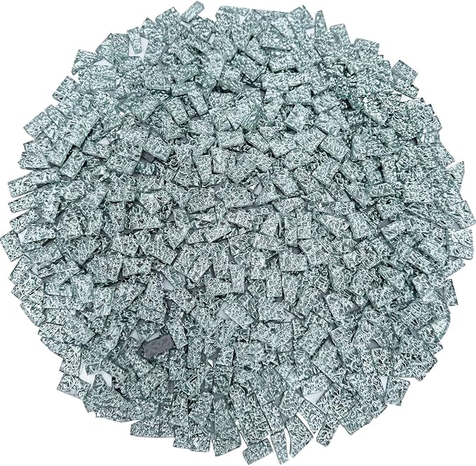 LITMIND 1.1LB Silver Textured Irregular Glass Mosaic Tiles - Image 4
