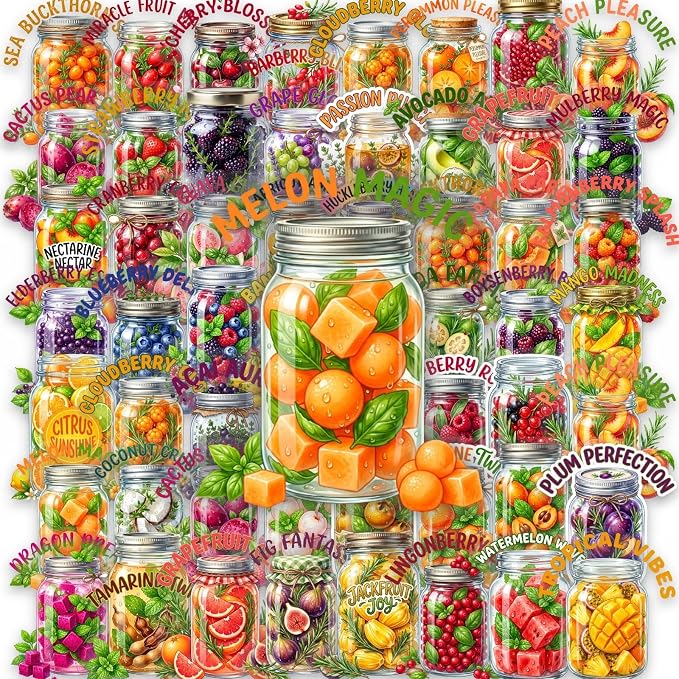 50Pcs Unique Transparent Fruit Stickers - Image 7