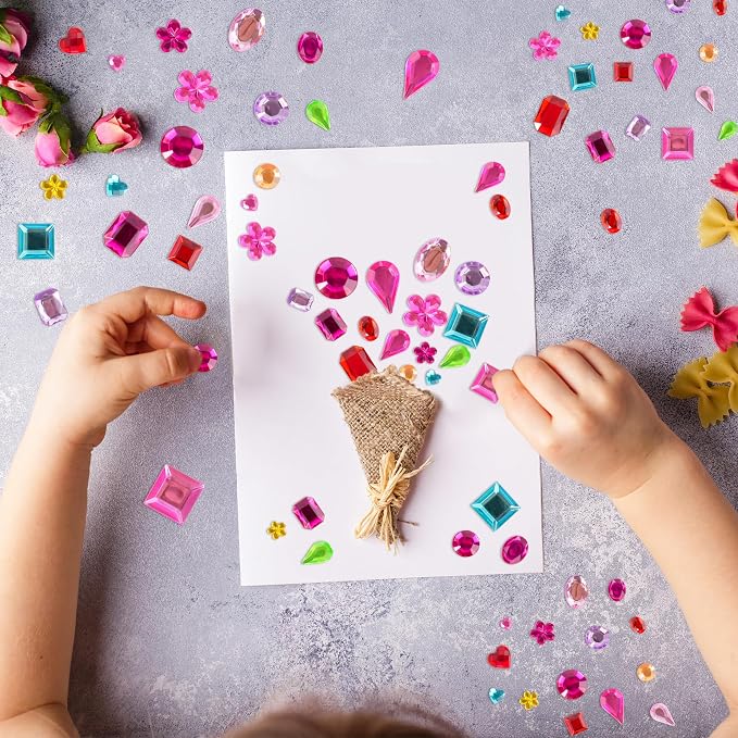 1200+pcs 6~15mm Self-Adhesive Gem Stickers Various Shapes and Colors - Image 6