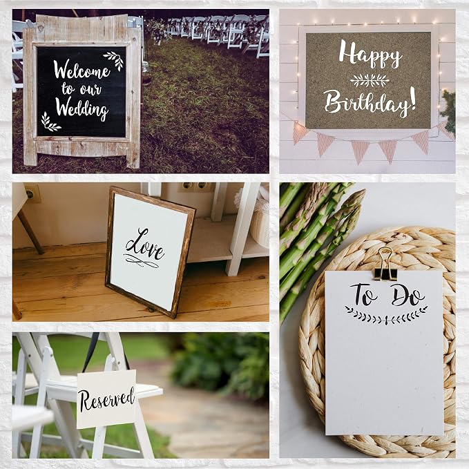 Boutique Calligraphy Stencil Template Kit | 45 Reusable Pieces | Lettering Upper - Image 5
