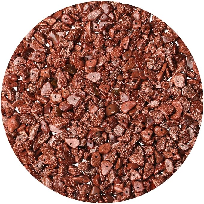 LAIDANLA Gold Sandstone 400pcs Natural Chip Stone Beads 5-8mm Healing Crystal by LAIDANLA