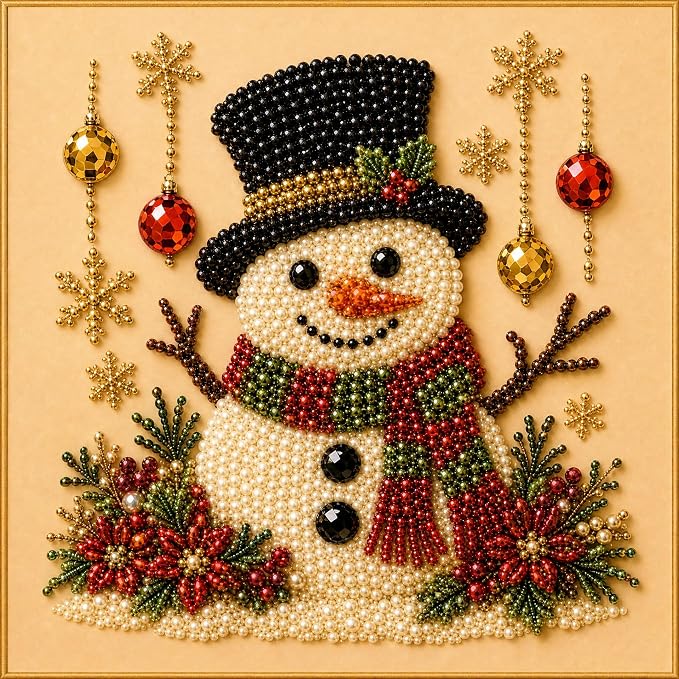 POETRYDRAW Christmas Decor Snowman Pearl Art Kit - Image 9