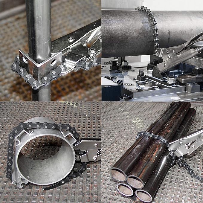 VEVOR Pipe Clamp, 2-6 in, Ultra Clamp with Quick Acting Screws & Locking Chain Pliers, Removable 48 in Chain, Holds 14 in Diameter Pipes