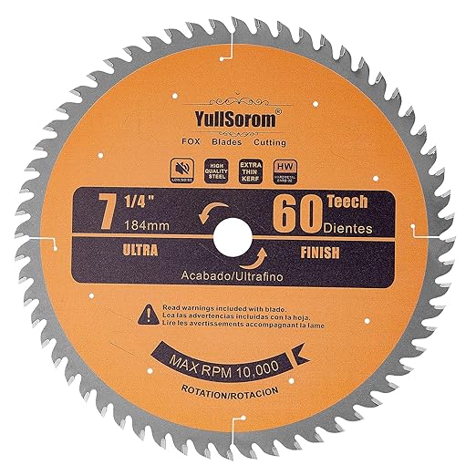 7-1/4" Ultra Finish Circular Saw Blade 60-Tooth with 5/8" Arbor for Wood