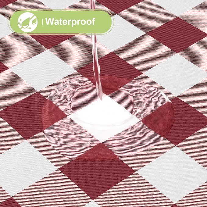 Smiry Rectangle Table Cloth, Waterproof Vinyl Tablecloth - Image 2