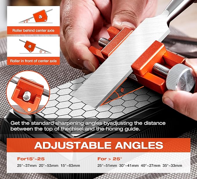 Sharpening Stone with Honing Guide Tool, chisel set - Image 3