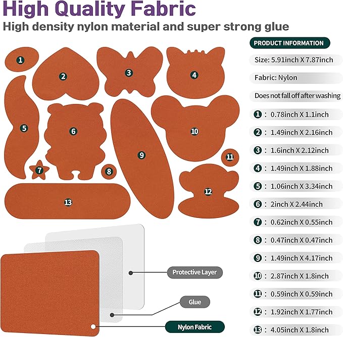 Azobur Nylon Repair Patches Self Adhesive Vinyl Outdoor Camping Gear Repair Kit,Waterproof Fabric Repair Patches for Down Jacket, Tent, Sleeping Bag (15x20cm