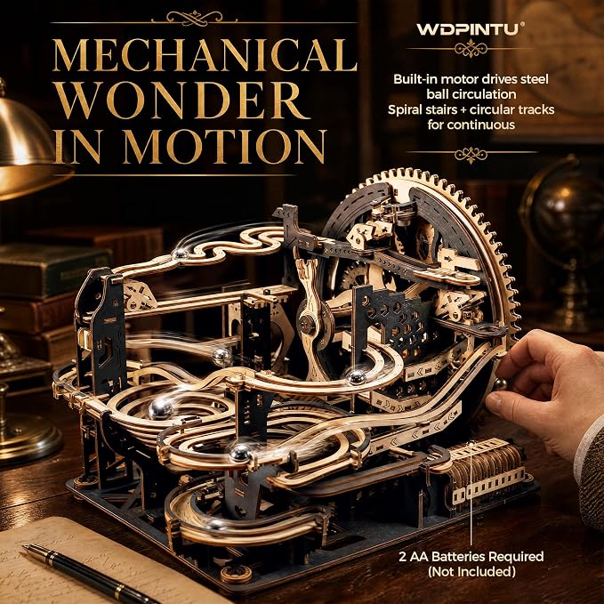 3D Wooden Puzzle for Adults, Marble Run Mechanical Model Kit - Image 3