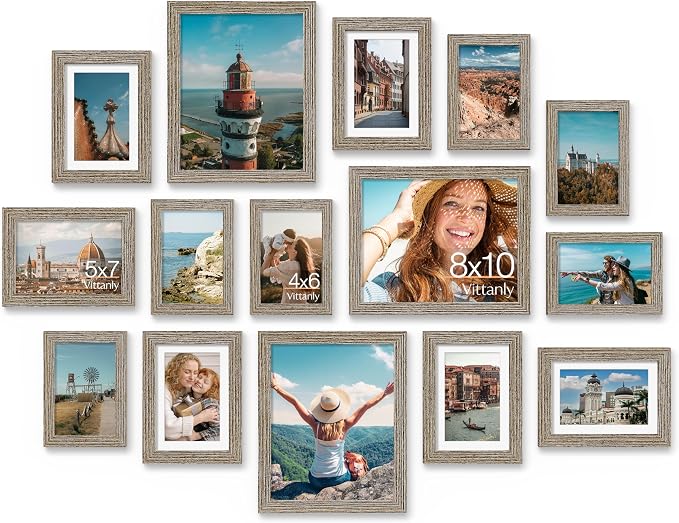 Vittanly 15 Pack Picture Frames Collage Wall Decor by Vittanly