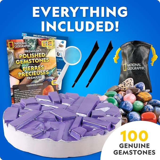 National Geographic Gigantic Gemstone Dig Kit – Excavate 100 Real Gems from a - Image 5