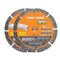 TWIN-TOWN 3" Diamond Cutting Wheel with 3/8" Arbor, Metal Cut Off Wheel, Carbide Cutting Wheel for Angle Grinder, 5000+ Cuts on Rebar, Steel, Iron, and INOX,2 Pack