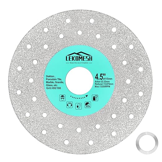 Rock Slab Grinding Disc - 4.5 inch Glass Cutter Disc, Granite Cutting Blade, Diamond Grinder Wheel for Rock Slab, Stone, Tile, Marble, Granite, Glass Diamond Saw Blades