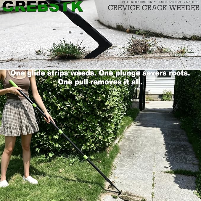 GREBSTK Crack Weeder Crevice Weeding Stainless Steel Tool Adjustable, 63 in | - Image 8