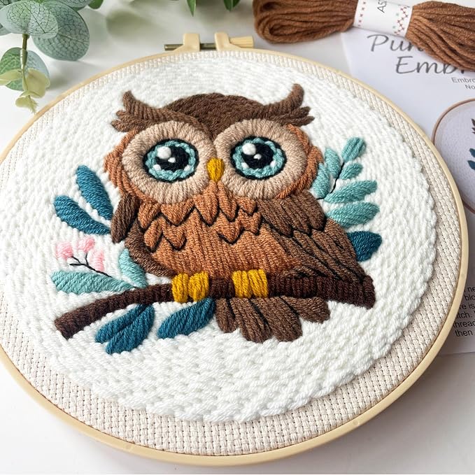 Myfelicity Adorable Owl Punch Needle Kit – Beginner-Friendly DIY Craft Set - Image 5
