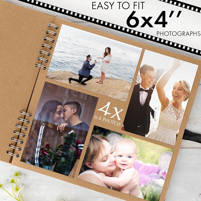 Bstorify Large Scrapbook, 11 x 11 inch, 40 Sheets Brown Thick 200 GSM Kraft - Image 4