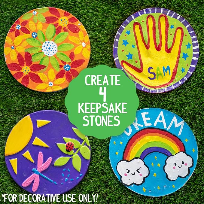 Made By Me Mix & Mold Your Own & Make 4 DIY Personalized Stepping Stones - Image 2