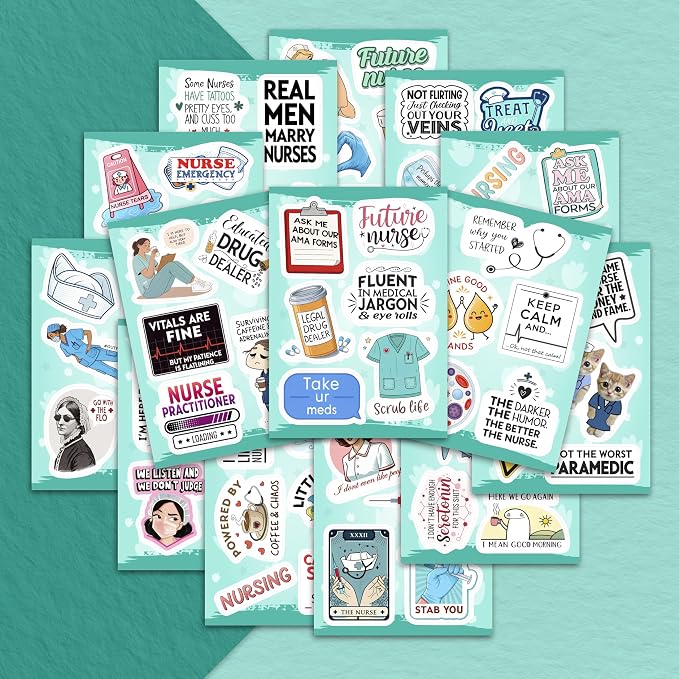100Pcs Funny Nurse Stickers for Water Bottle, Laptop - Image 6