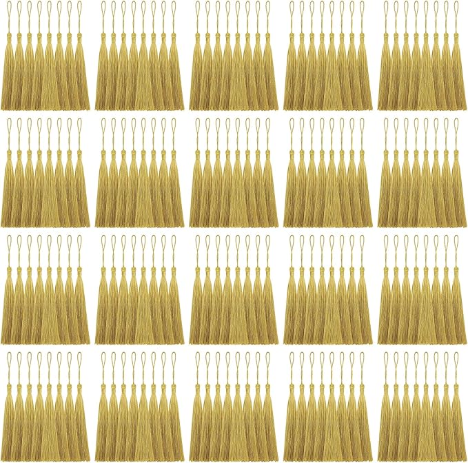 160 Pack Gold Bookmark Tassels, 5 Inch Soft Silky Tassels by Unknown