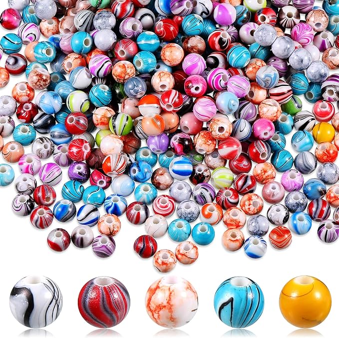 Hicarer 500 Pcs 8 mm Beads Bulk Acrylic Craft Beads by Hicarer
