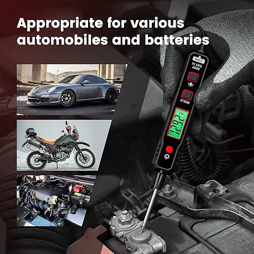 KAIWEETS 0.8V-100V DC Smart Automotive Test Light, Buzzer Circuit Tester with Sharp Probe, Bidirectional Voltage Tester with Flashlight, Electric Test Pen for Car Battery Polarity Continuity Fuses