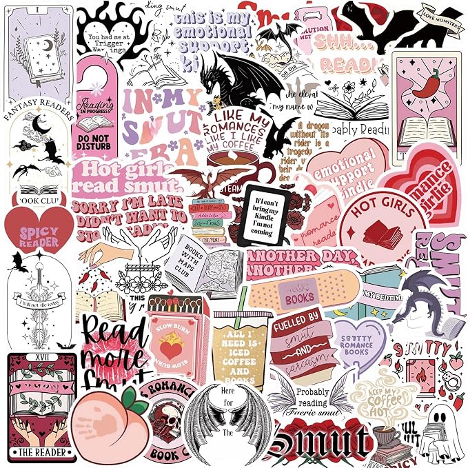 104 PCS Romance Book Stickers for Kindle- Bookish Fantasy Dragon Aesthetic by JUNKJWBZ%7CPeelStickInspir