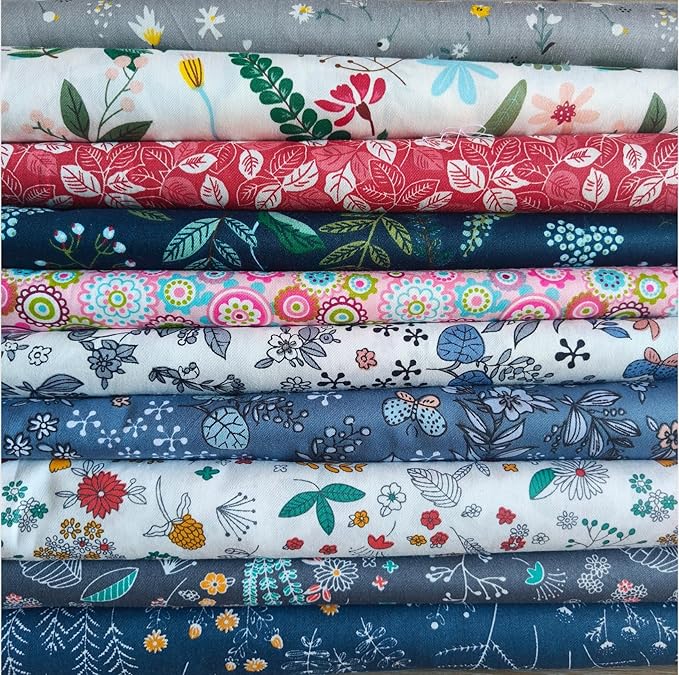 Cotton Fabric DIY Making Supplies Quilting Patchwork Fabric Fat Quarter Bundles by Antetek