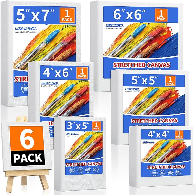 FIXSMITH Stretched Canvas for Painting, Pre-Primed Canvases Wood Framed by FIXSMITH