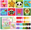 Caydo 8-in-1 Cross Stitch Kit for Beginners Kids, Includes 8 PCS Plastic Canvas by Caydo