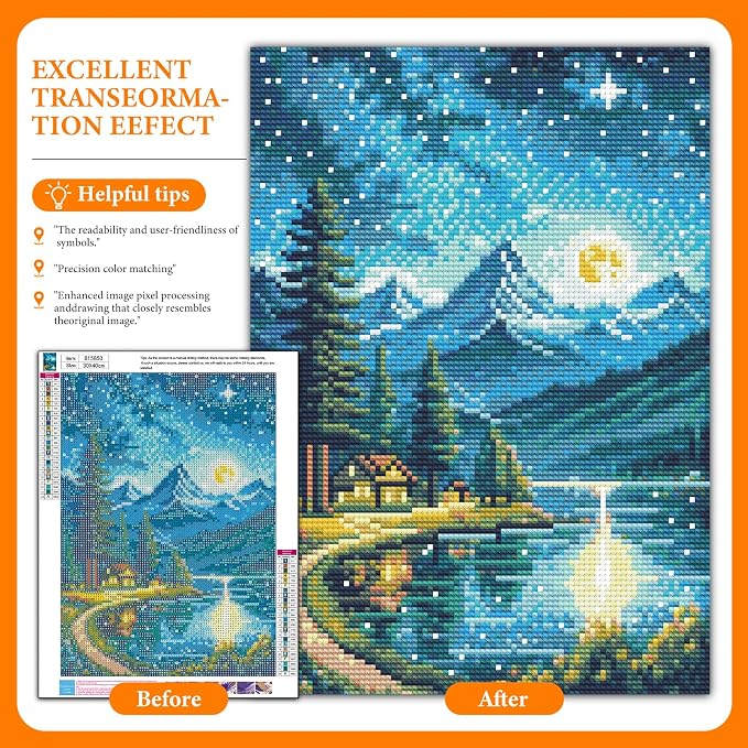 Offito Mountains Moon Lake Diamond Art Kits - Image 2
