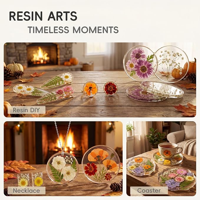 LUXEEASE 4 Color 120P Mixed Blooms Dried Pressed Flowers | Big small blooms - Image 4