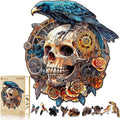 KAAYEE Wooden Puzzles for Adults, Raven & Mechanical Skull Wooden Jigsaw Puzzle by KAAYEEDirect