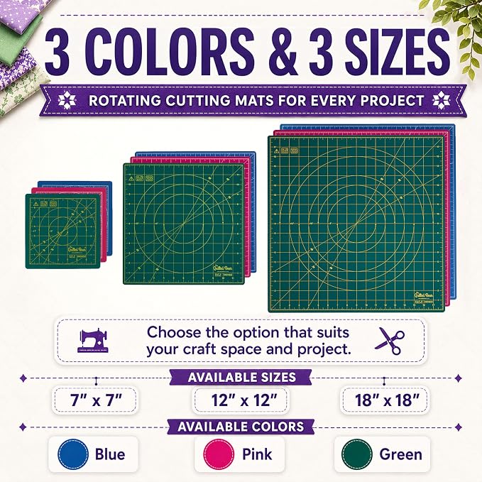 The Quilted Bear Rotating Cutting Mat 12" x 12" - Image 2