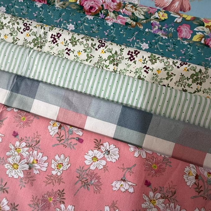 9.8" x 9.8" Cotton Fabric DIY Making Supplies Quilting Patchwork Fabric Fat - Image 2