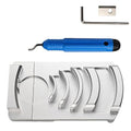 Aluminum PVC Deburring Tool for Plastic Pipe,PVC Pipe Chamfer Tool for Pipe Burring,Plastic Pipe Deburring Tool,Tube Deburring Tool 4” to 1-1/4”,&Replacement Blade&Swivel Head Deburring Tool&Wrench