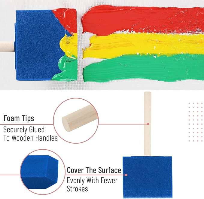 Bates 3-Inch Foam Paint Brushes, 24 Pack - Image 5