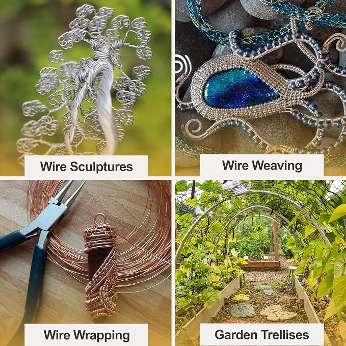 Mandala Crafts 18 GA Gray Copper Red Assorted Anodized Aluminum Craft Wire | - Image 5