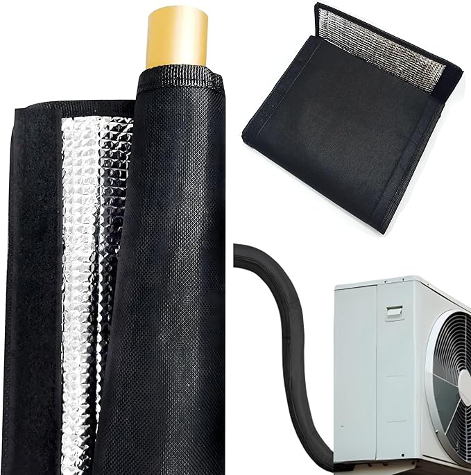HVAC Pipe Insulation Wrap 3 Layers Flexible AC Line Insulation Cover 72 X 10.2 Inch Air Conditioner Hose Insulation Sleeve for Outdoor Mini Split