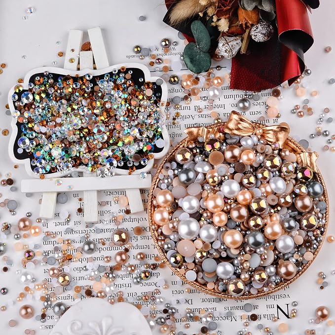 3900+ Pcs Rhinestones and Pearls Kit, 2-10mm Flatback Gems - Image 5