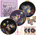 Uniartfy 3 Sets Hand Embroidery Starter Kits by Uniartfy