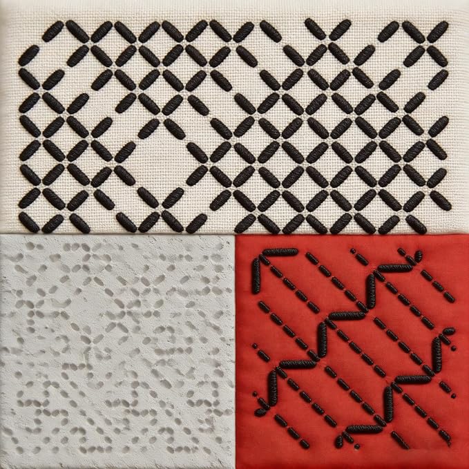 Stencils Sashiko Stencil 33pcs Reusable Plastic Templates 5.12 * 5.12 Inch Hand - Image 7