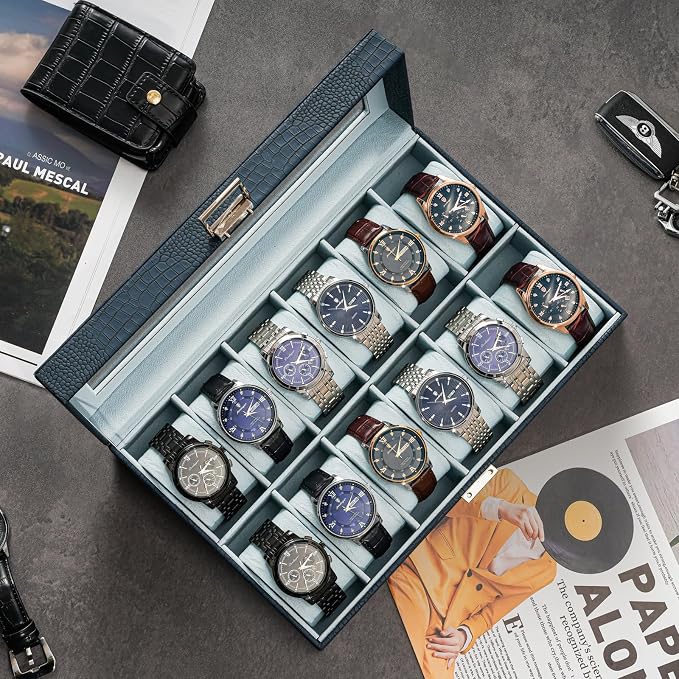 ProCase Watch Box Organizer, 12 Slot Watch Display Case - Image 2